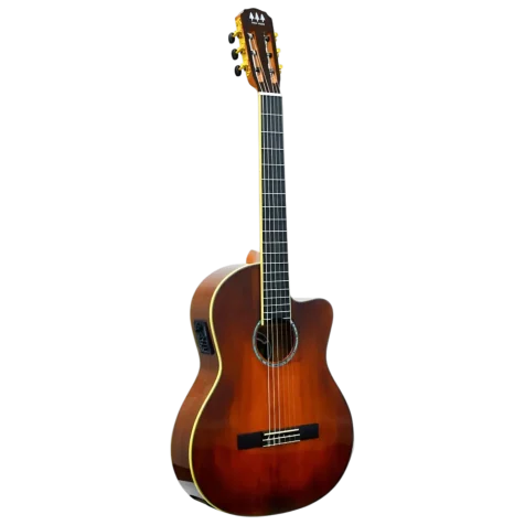 guitarra electroacústica tres pinos sombeada negra
