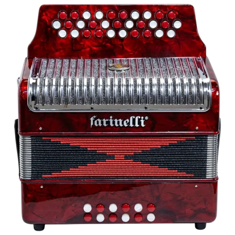 Acordeón Diatónico Farinelli Premium 3012FAR2HG FA Rojo frontal