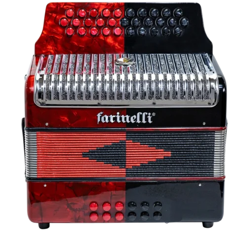 Acordeón Diatónico Farinelli Premium 3012FARNHG FA Rojo y Negro frontal